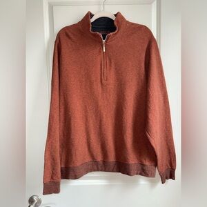 Carnoustie Vardon 100% Cotton Men's Rust Colored Quarter Zip Pullover Sweater XL